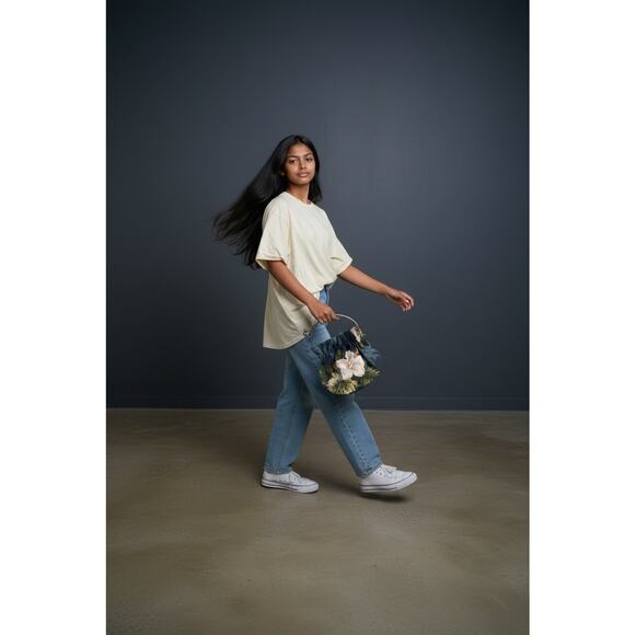 VTG Hawaiian Aloha Print Cotton Barkcloth Luau Hand Bag Retro 10x9 - Picture 2 of 9